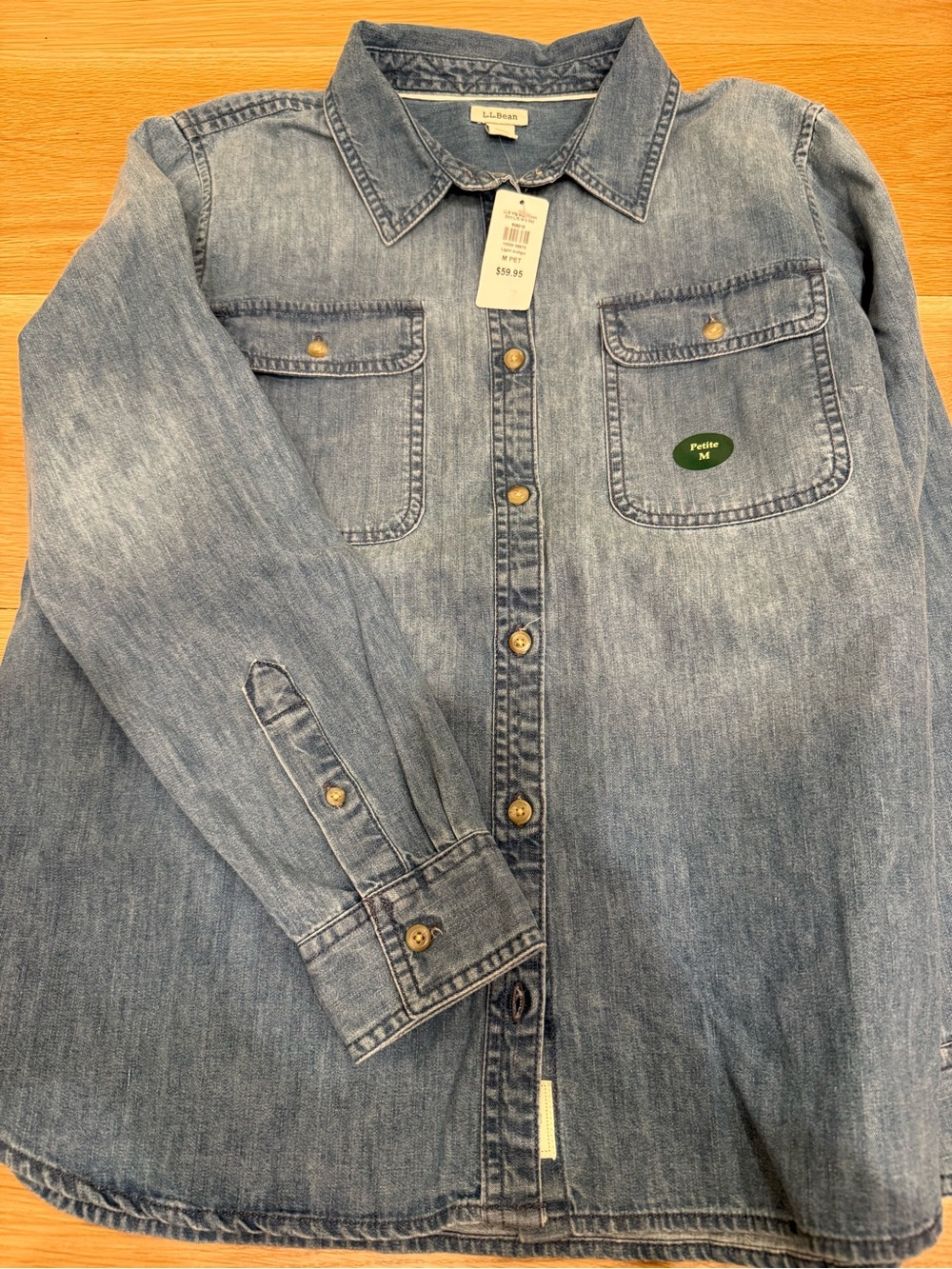 LLBEAN sz MP denim button down shirt